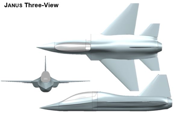 Three View Drawing of the JANUS Concept